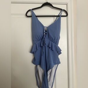 Ruffle Open Back Bathing Suit